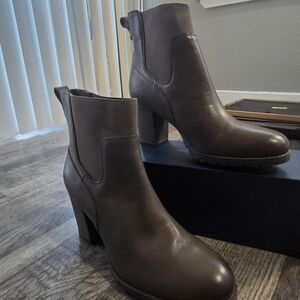 Clarks Chocolate Heeled Ankle Boots